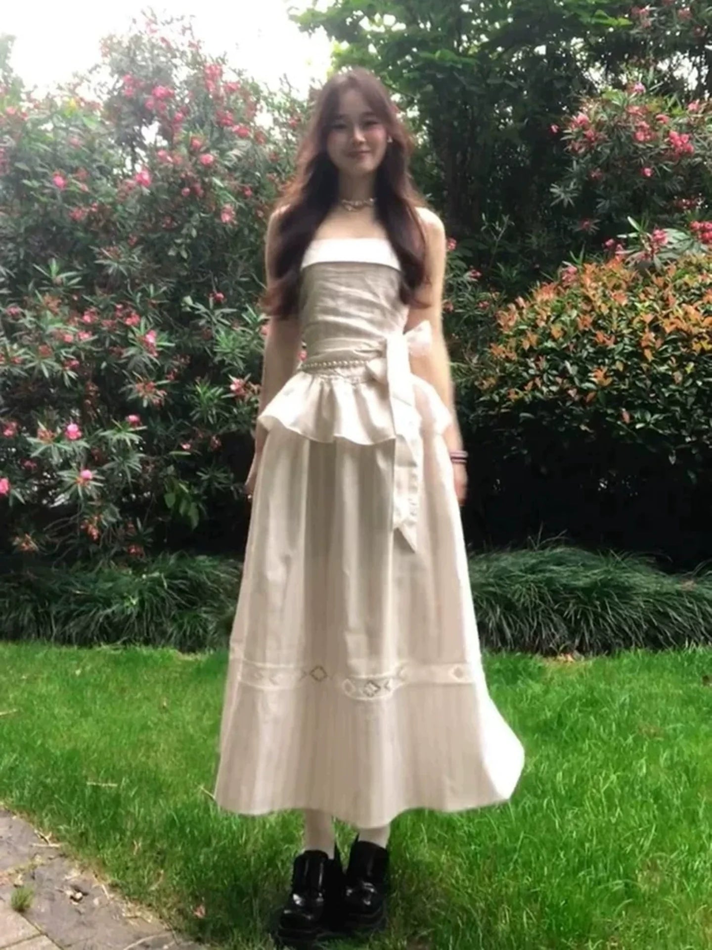 Sweet Pink Stripe Tube-Top Slip Dress for Vacation