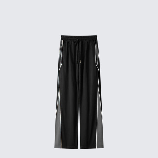 Black Contrast Wide Leg Pants