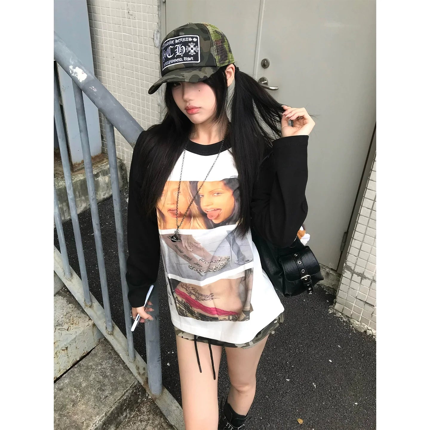 Street Bad Girl Graphic Long Sleeve Tee