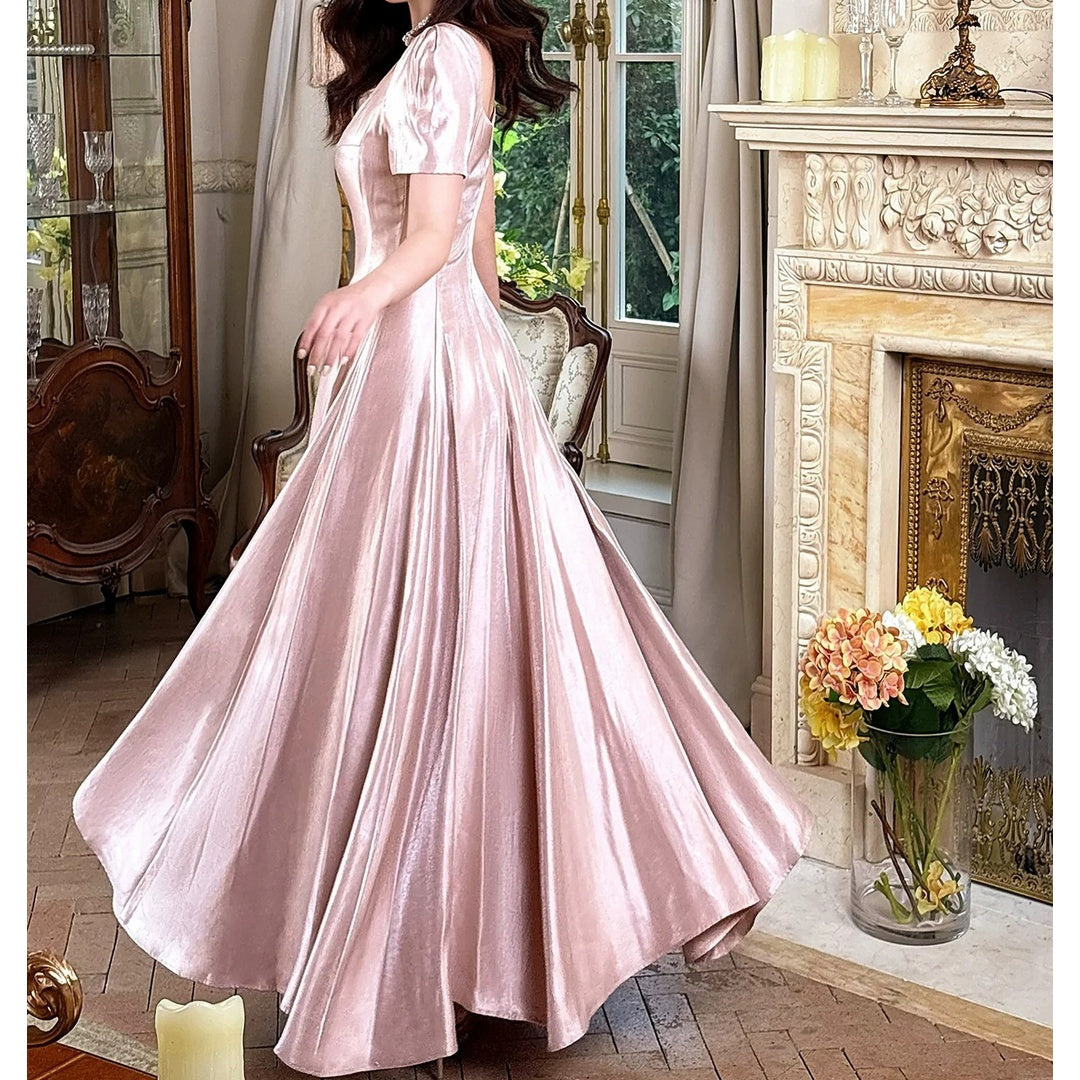 French Pink Large Skirt Gown Dress – Princess Party Dress