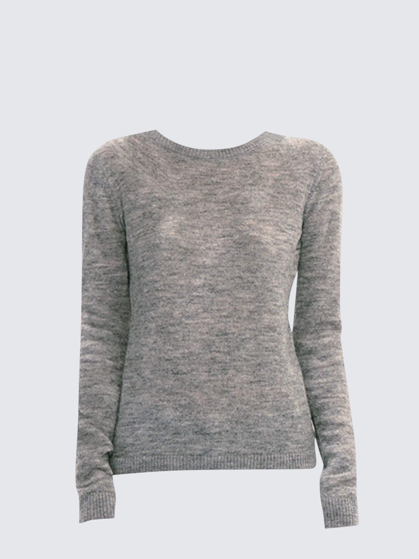 Gray Crewneck Knit Sweater Women