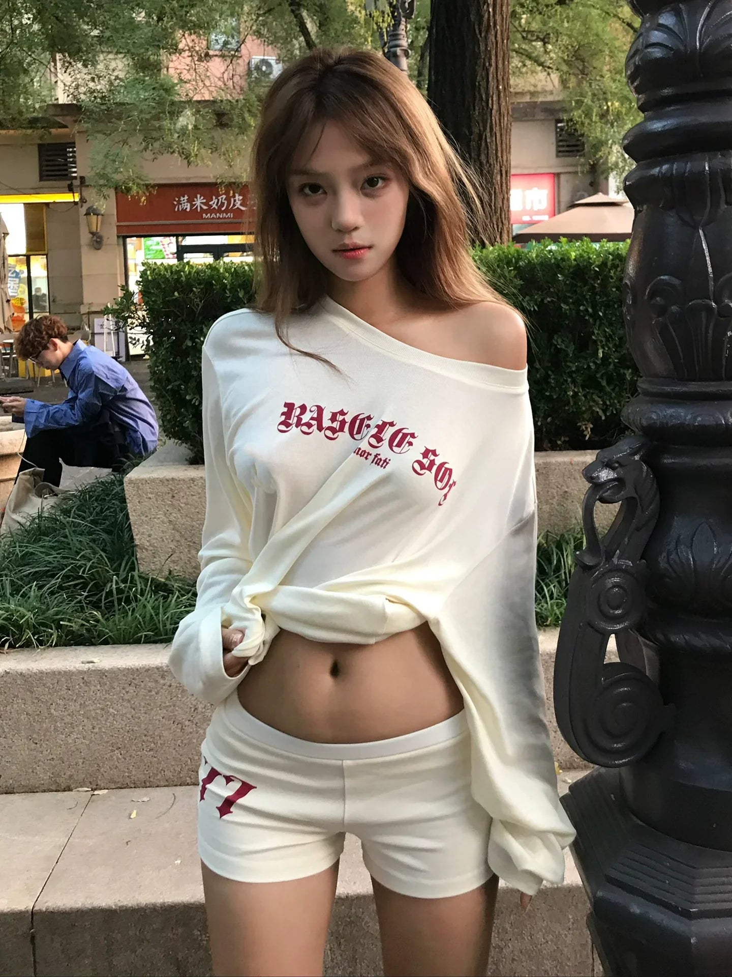 Retro Long Sleeve Loose Casual Top Y2K Streetwear