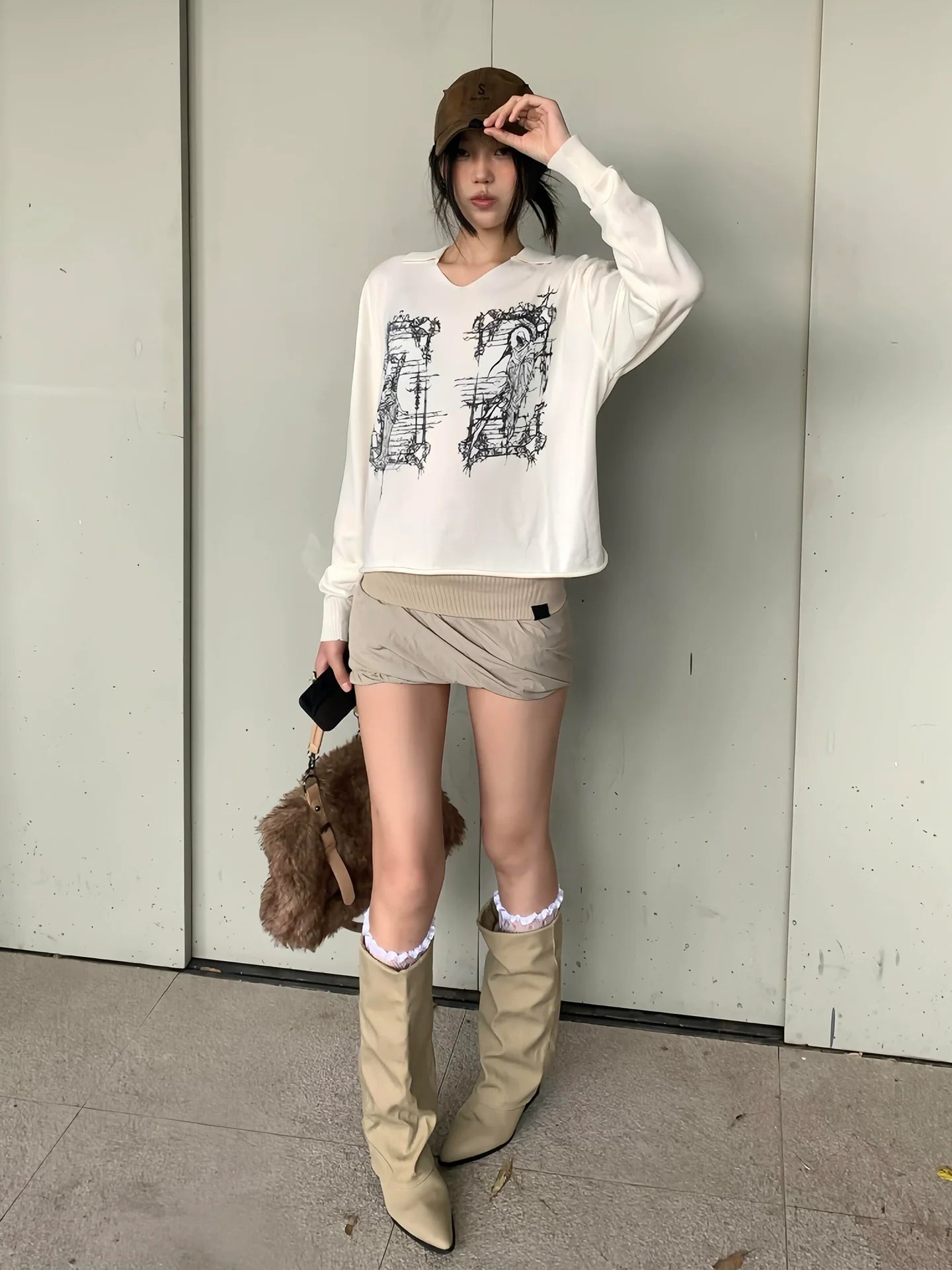 Y2K White Angel & Death Polo Tee