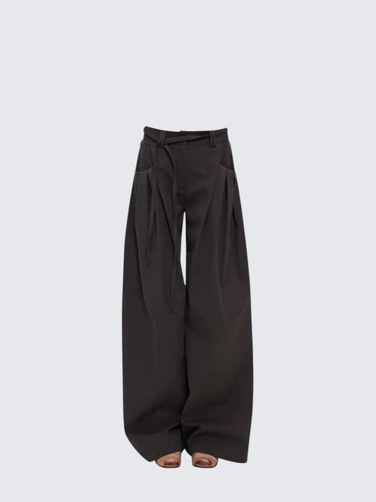 Vintage Drawstring Wide Leg Pants