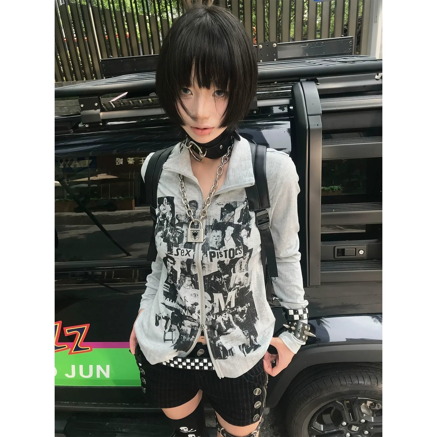 Punk Y2K Visual Kei Sheer Cardigan Early Autumn Slim Fit Long Sleeve Vintage Top