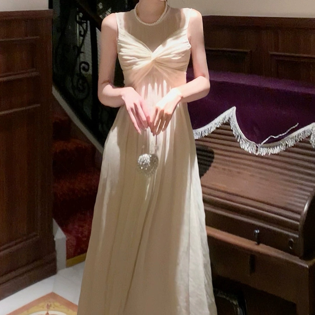 French Shimmer Tulle Knot Gown Dress