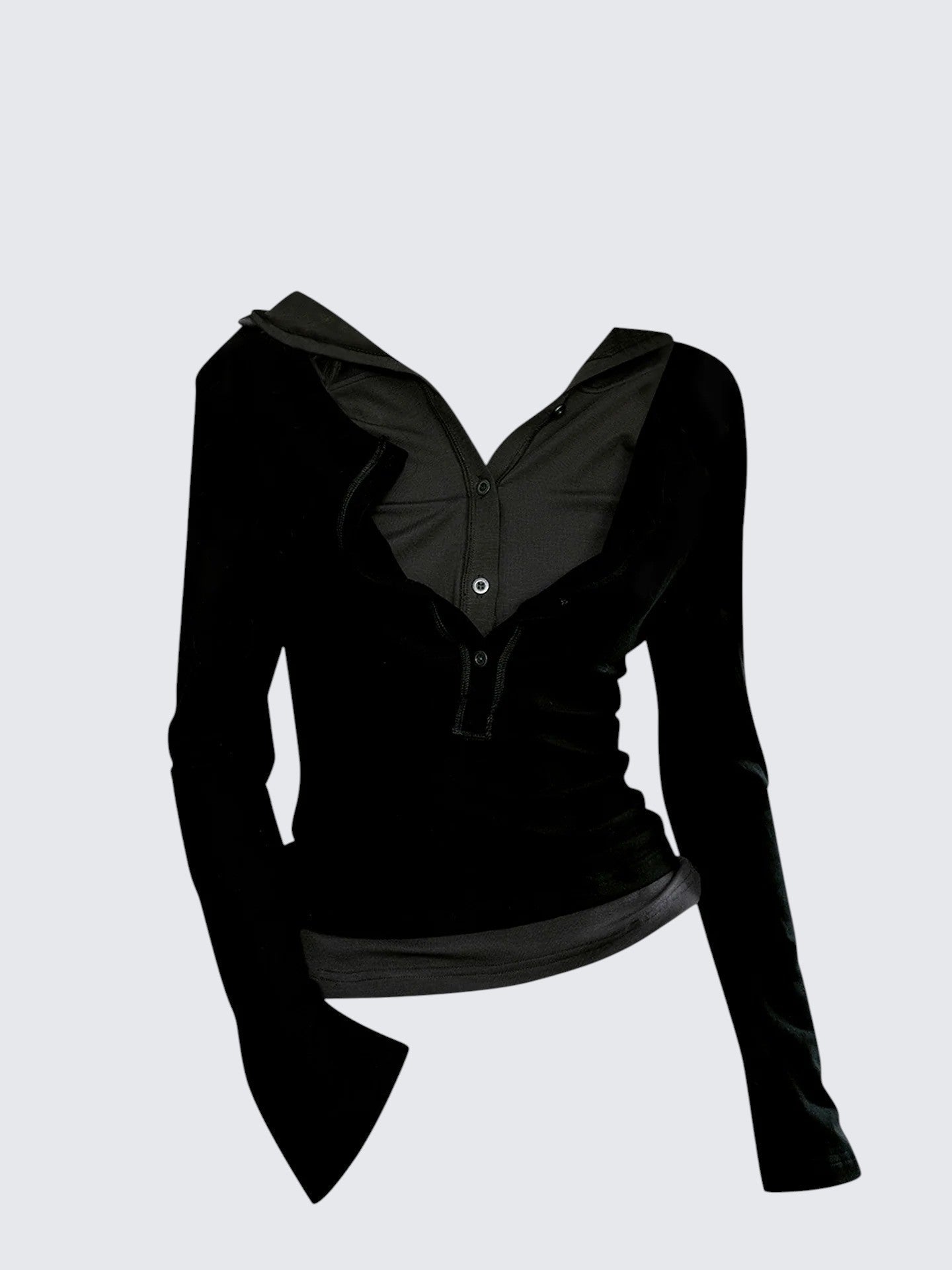 Punk Layered Hooded Tee Women