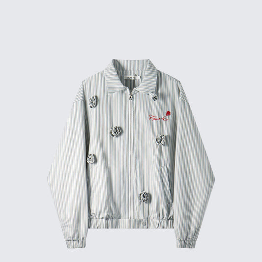 Rose Striped Collar Jacket