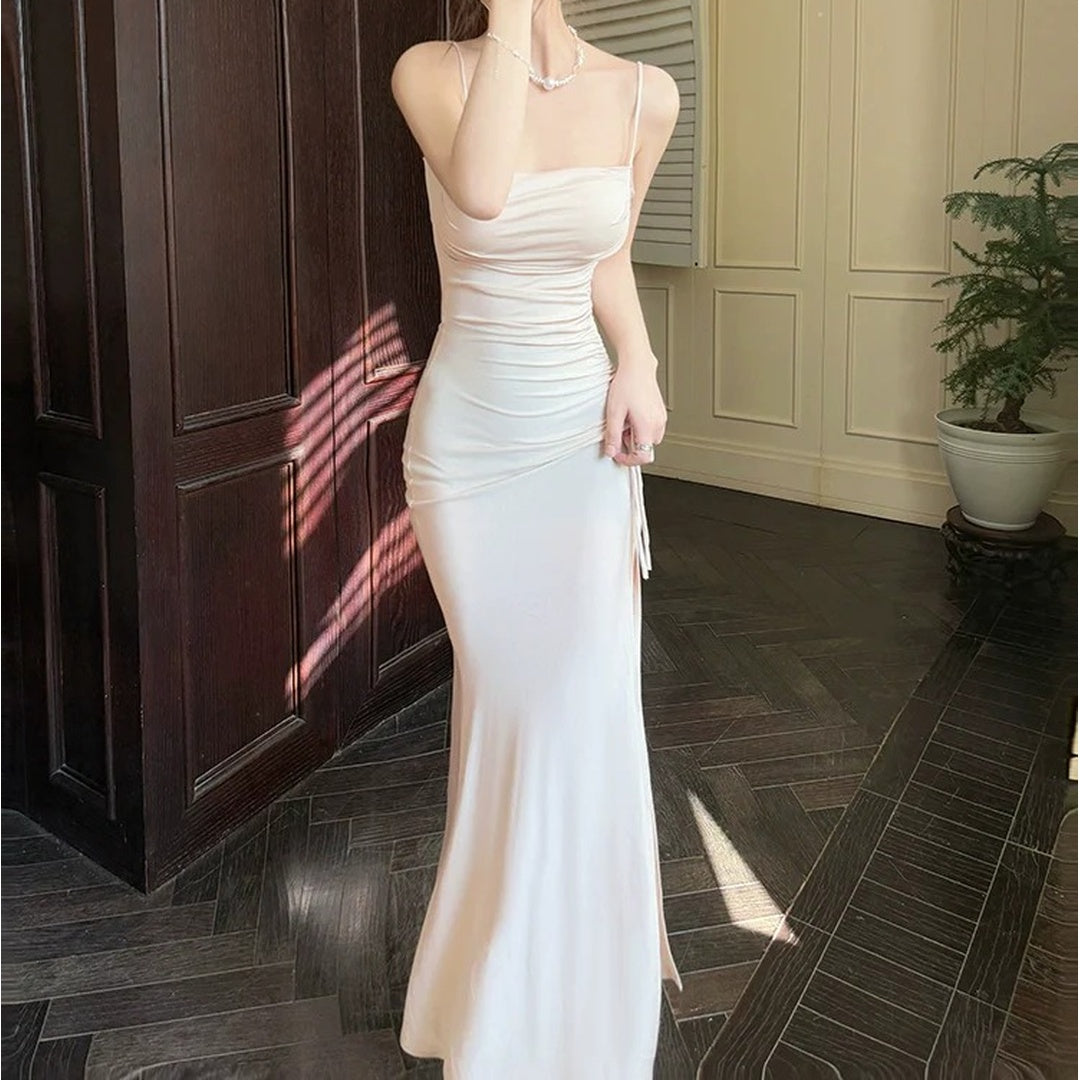 French Knitted Stretch Mermaid Gown Dress