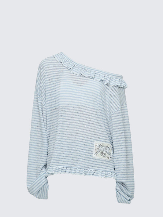 Korean Colorblock Asymmetric Tee
