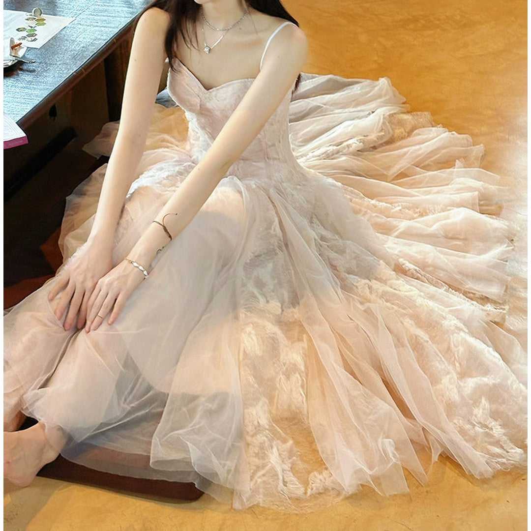 Butterfly Lace Tulle Resort Gown Dress