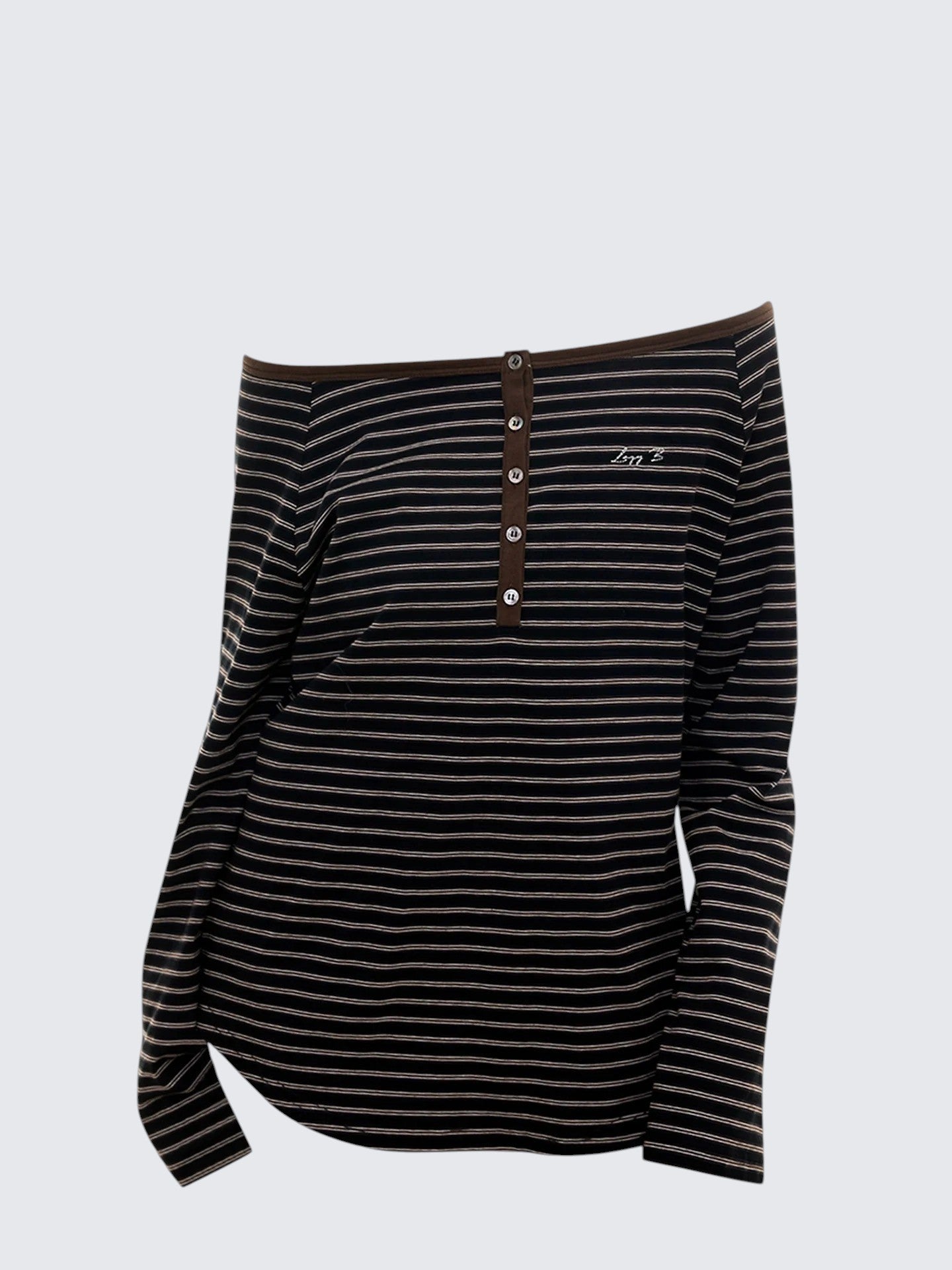 Vintage Striped One-Shoulder Top