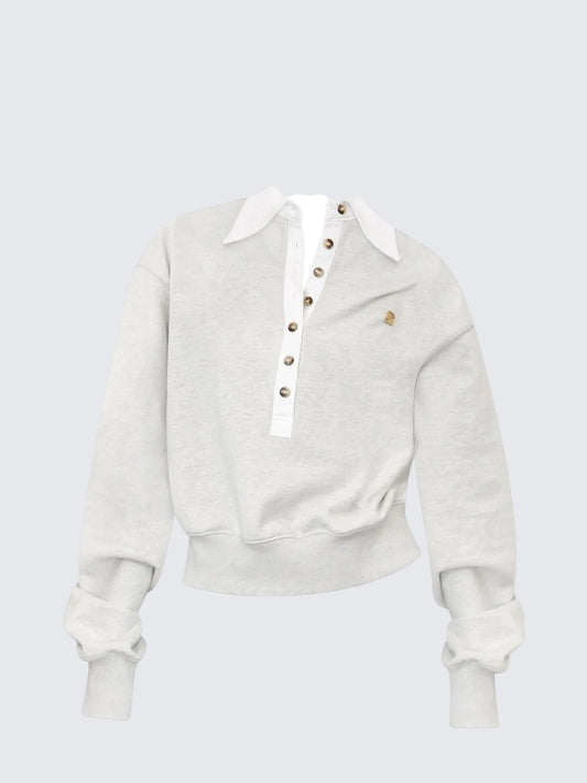 Gray Polo Hoodie