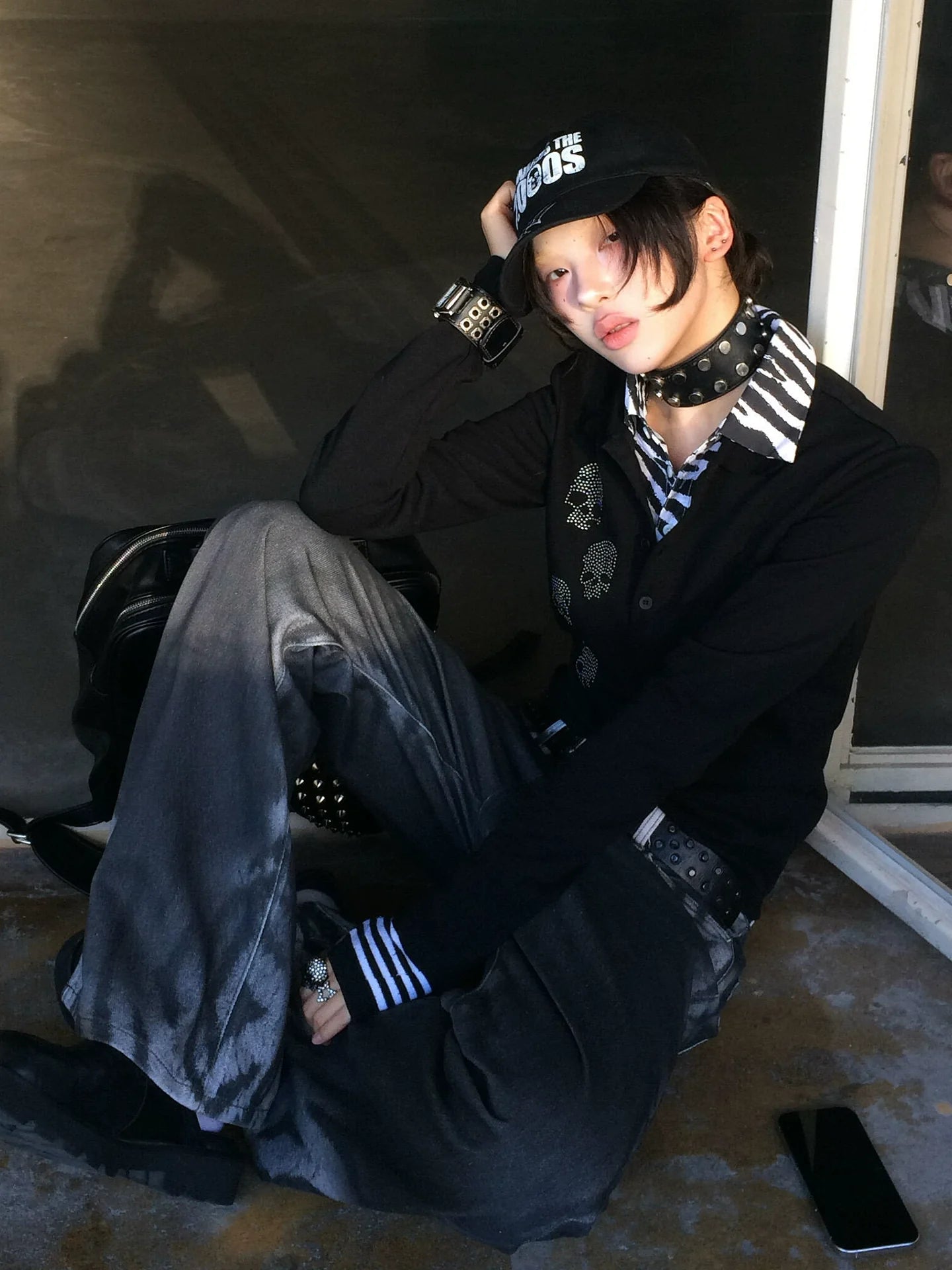 Y2K Fake Layer Polo Long Sleeve Tee Autumn-Winter Slim Fit Visual Kei Punk Top