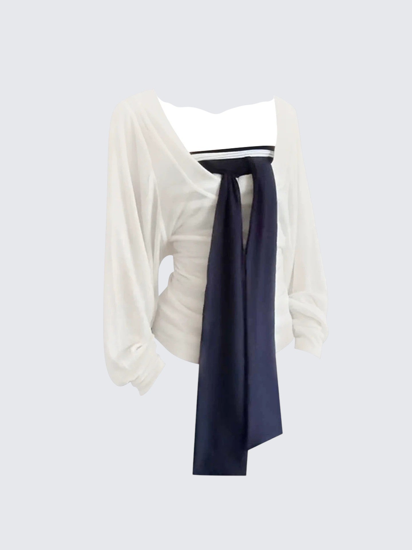 Korean Vintage Striped Bustier Two-Piece Set