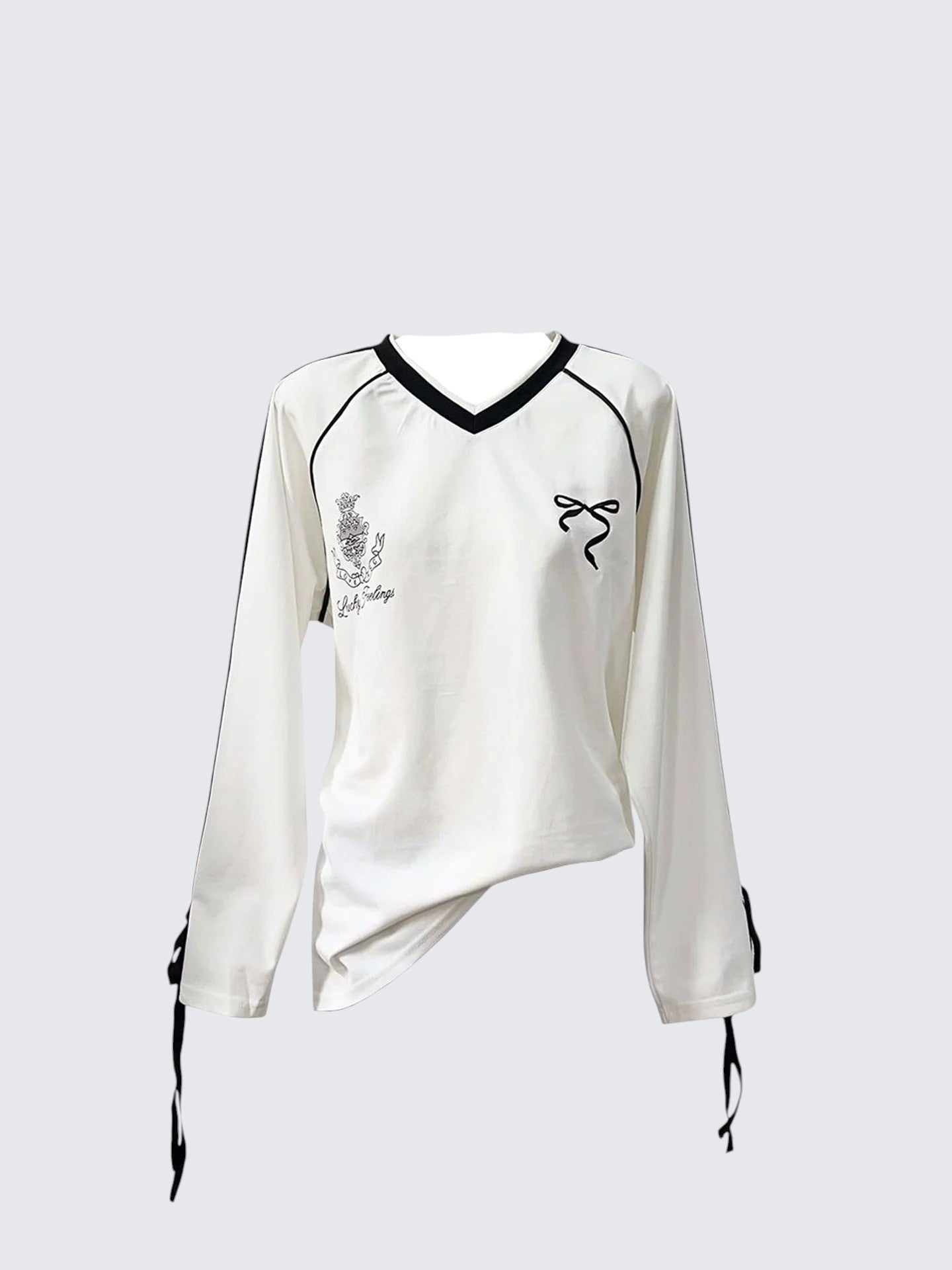 American V-Neck Bow Athletic Tee