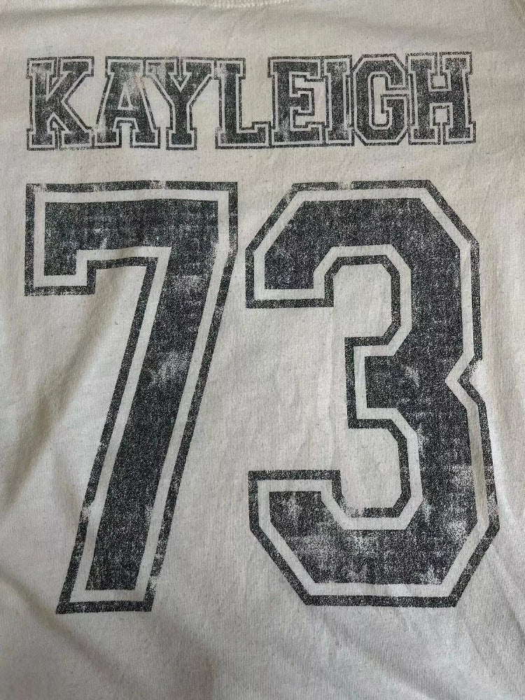 Retro White Subculture Y2K E-girl Abi American Vintage Sports Slim Short Sleeve Top