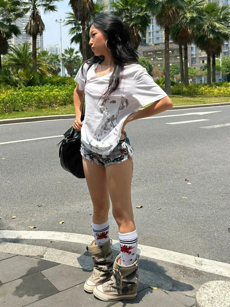 Spotted Dog V Neck Tee