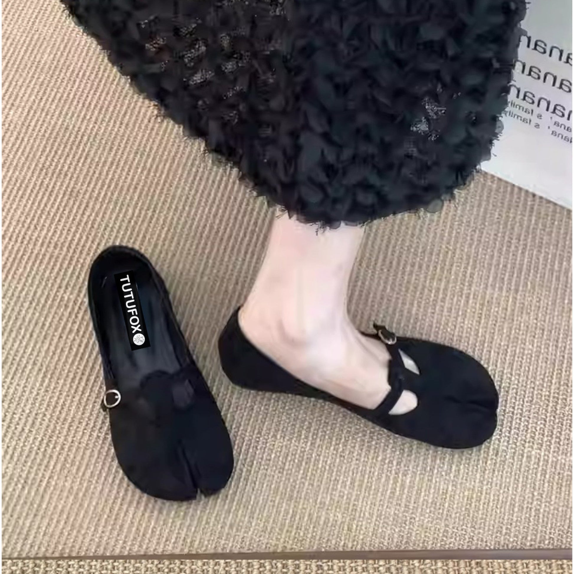 Avocado Green Suede Mule Split - Toe Flat Shoes Tabi - tutufox - tabis