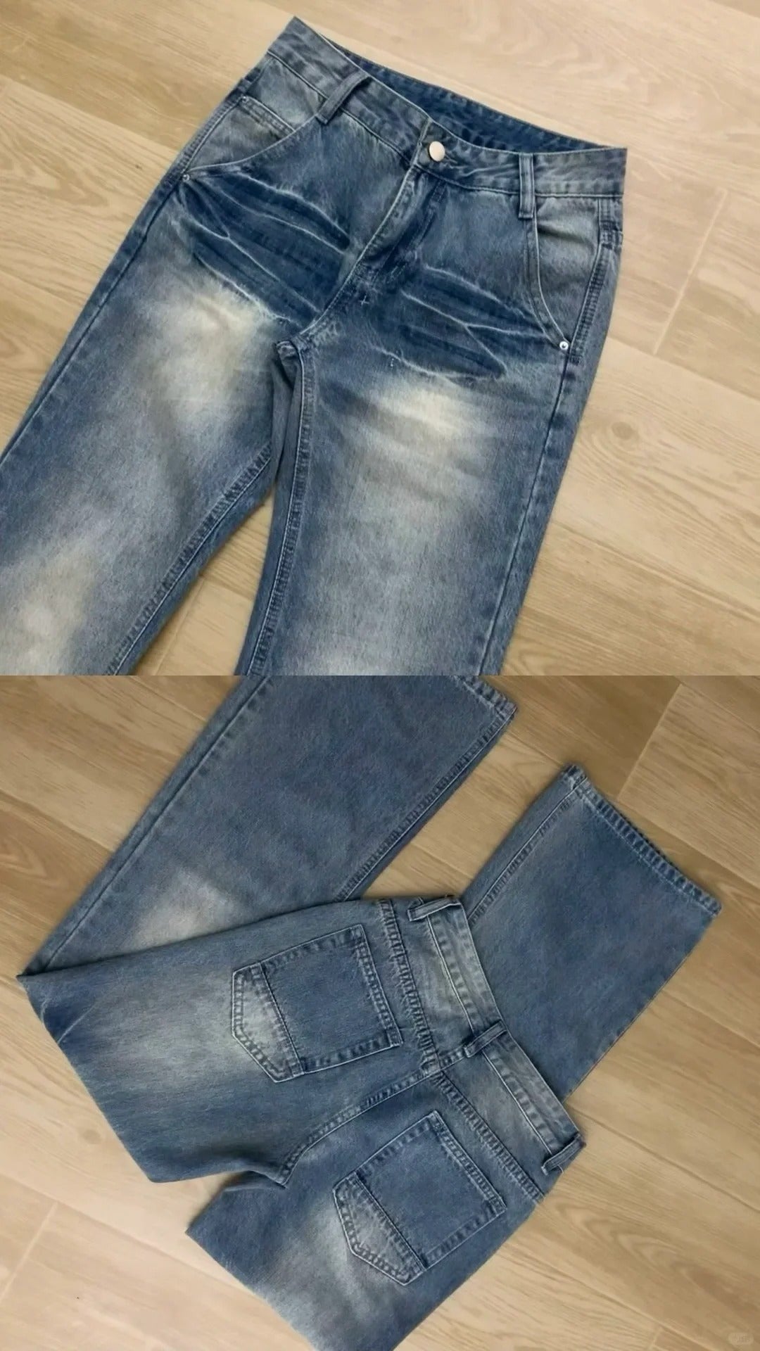 Black Lace - Up Bandeau Top and Light Wash Wide Leg Jeans Y2K Two Pieces Sets - tutufox -