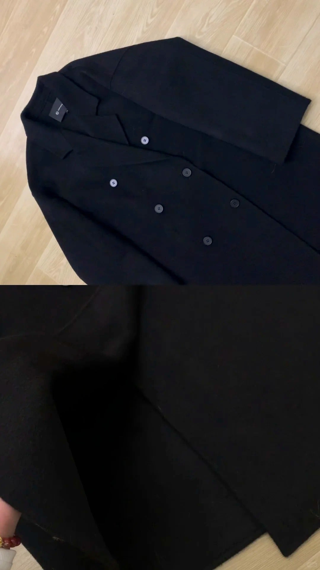 Black Long Coat with Top and Mini Skirt Y2K Three - Piece Set - tutufox -