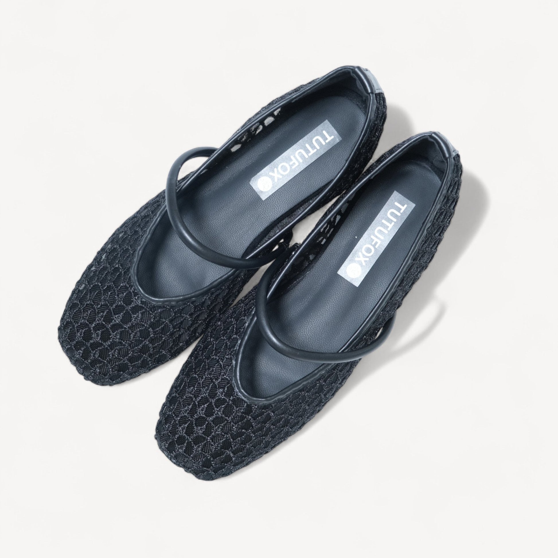 mary jane almond toe flats for women black oblique view