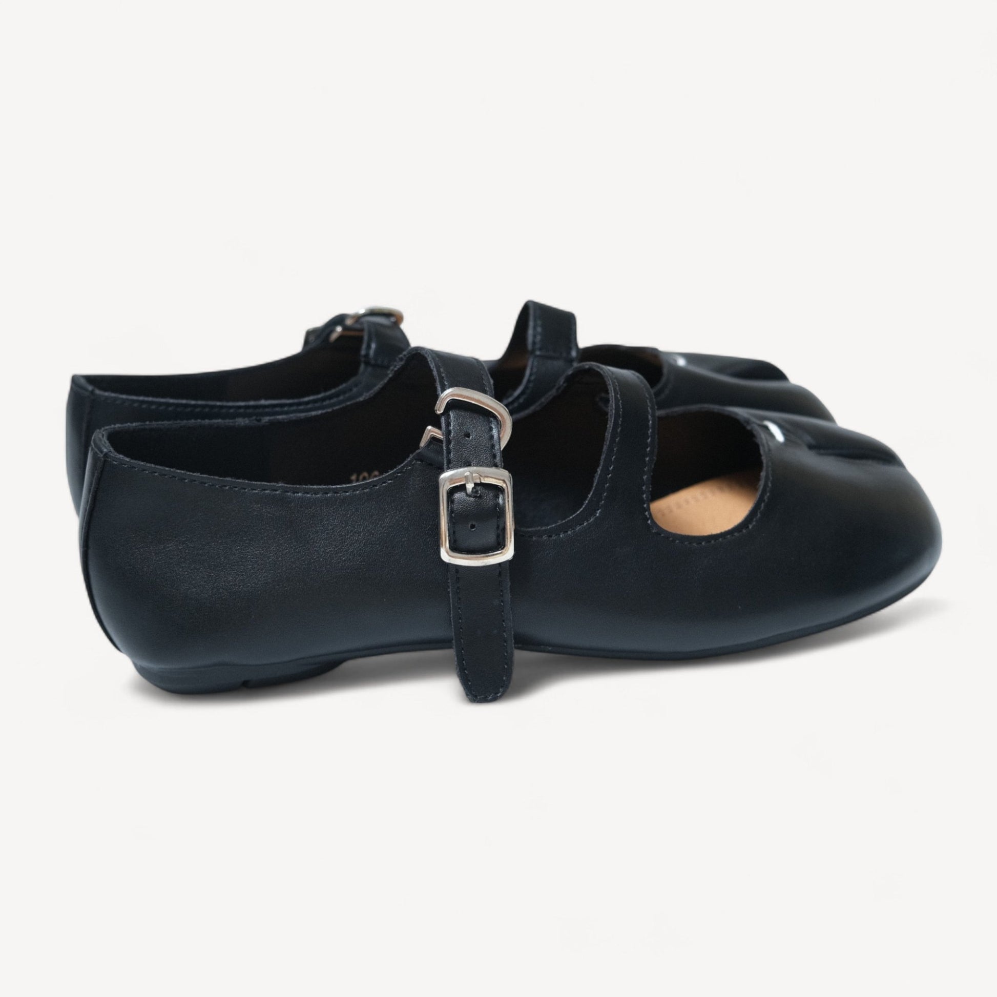 Black Matte Leather Mary Jane Tabi - tutufox - tabis