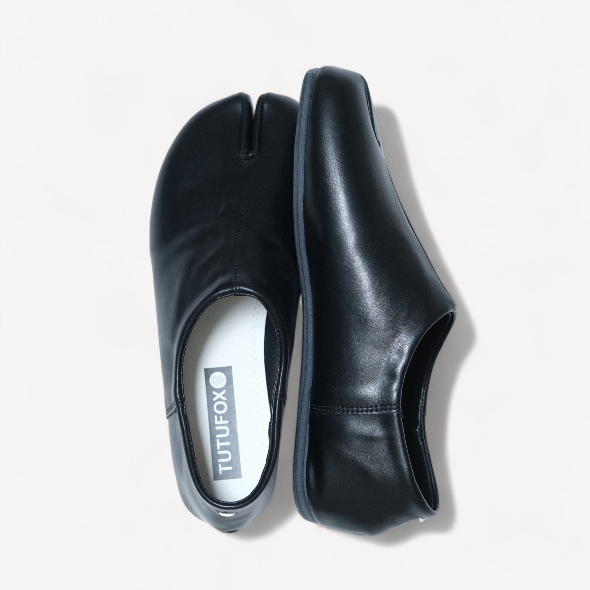 Black Matte Soft Leather Round Toe Tabi - tutufox - tabis