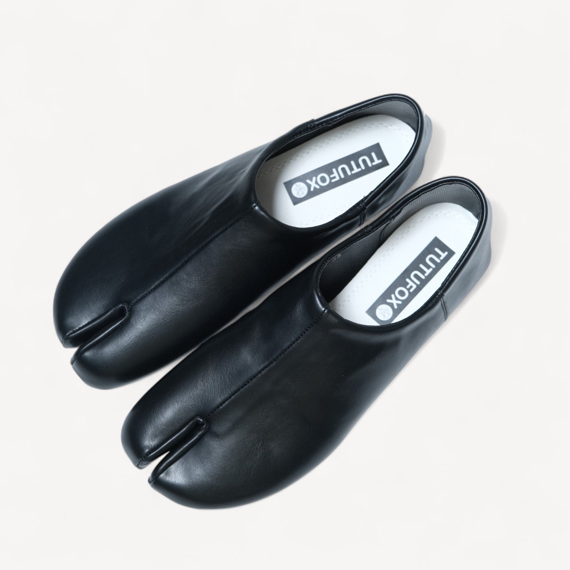 Black Matte Soft Leather Round Toe Tabi - tutufox - tabis