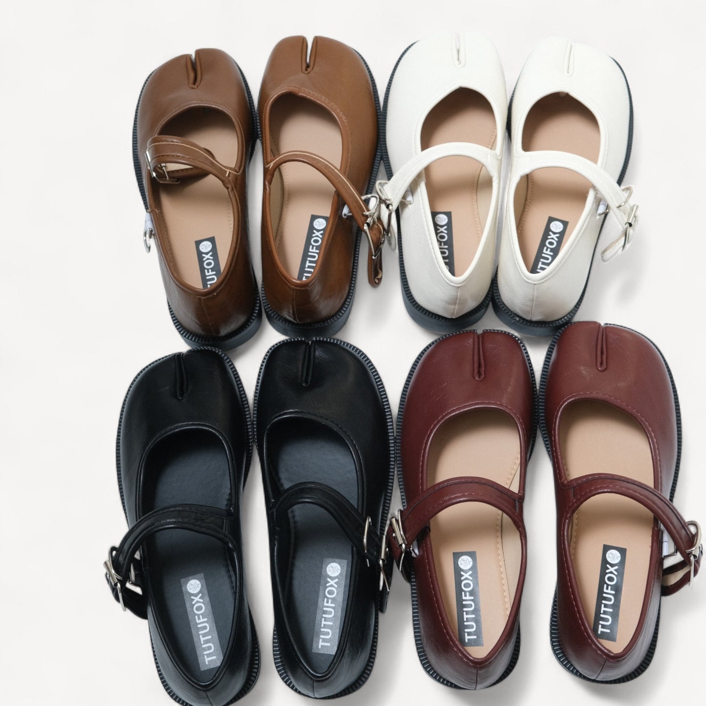 Black Matte Split Toe Mary Jane Tabi - tutufox - tabis