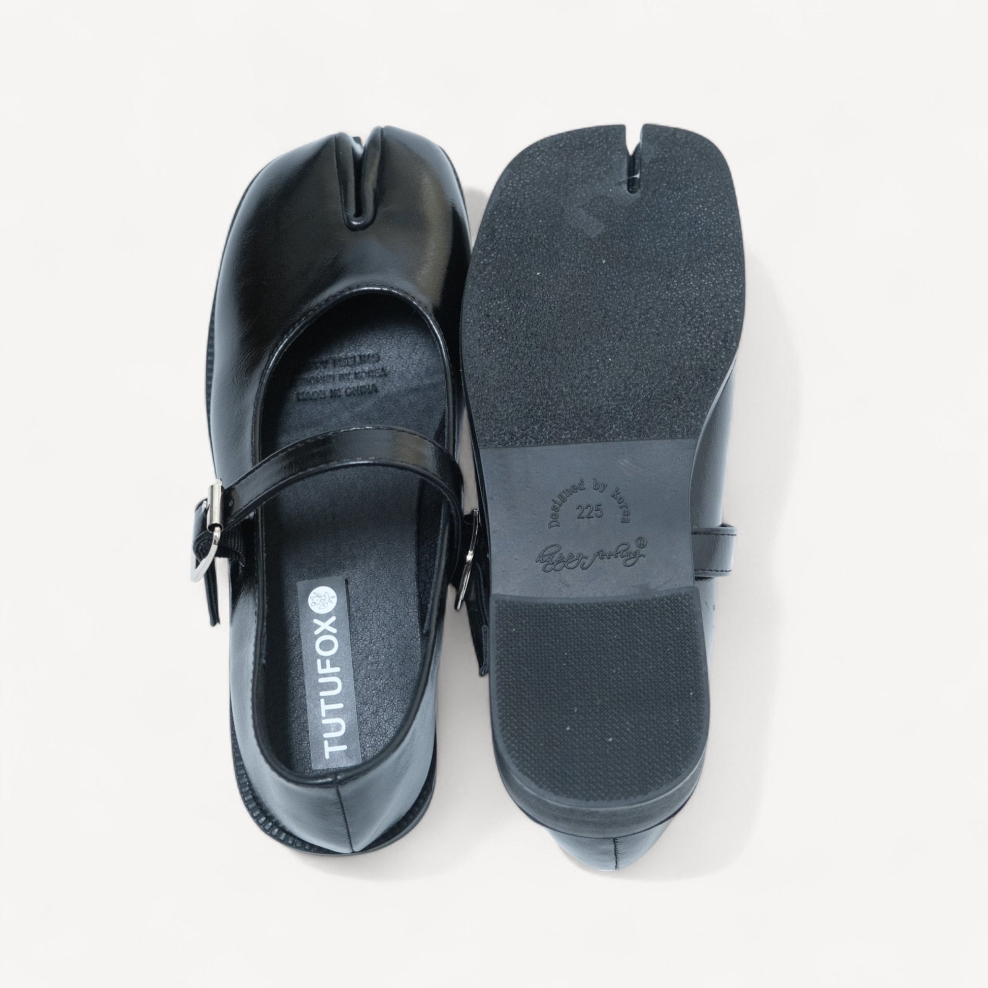 Black Sequin Split Toe Mary Jane Tabi - tutufox - tabis