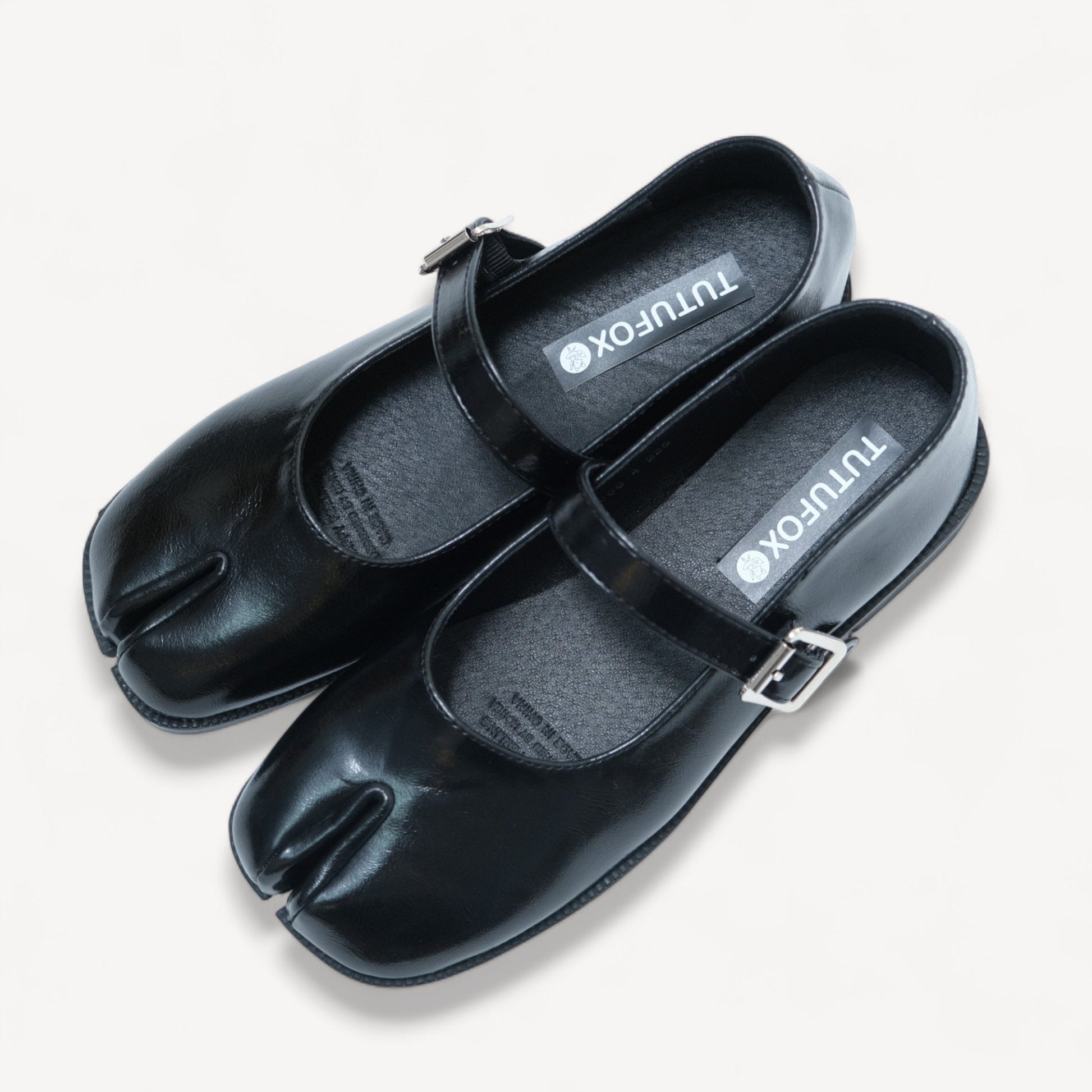 Black Sequin Split Toe Mary Jane Tabi - tutufox - tabis