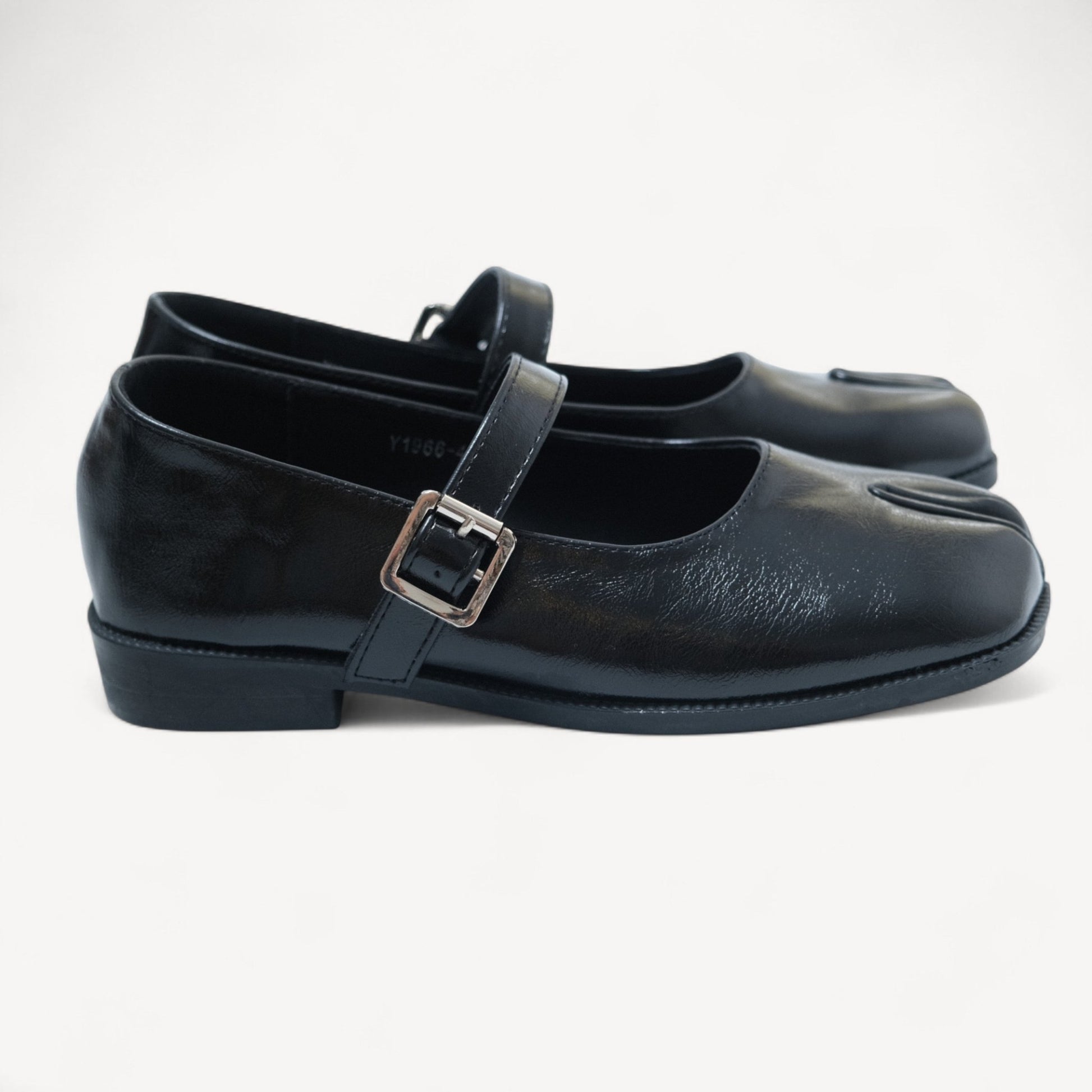 Black Sequin Split Toe Mary Jane Tabi - tutufox - tabis