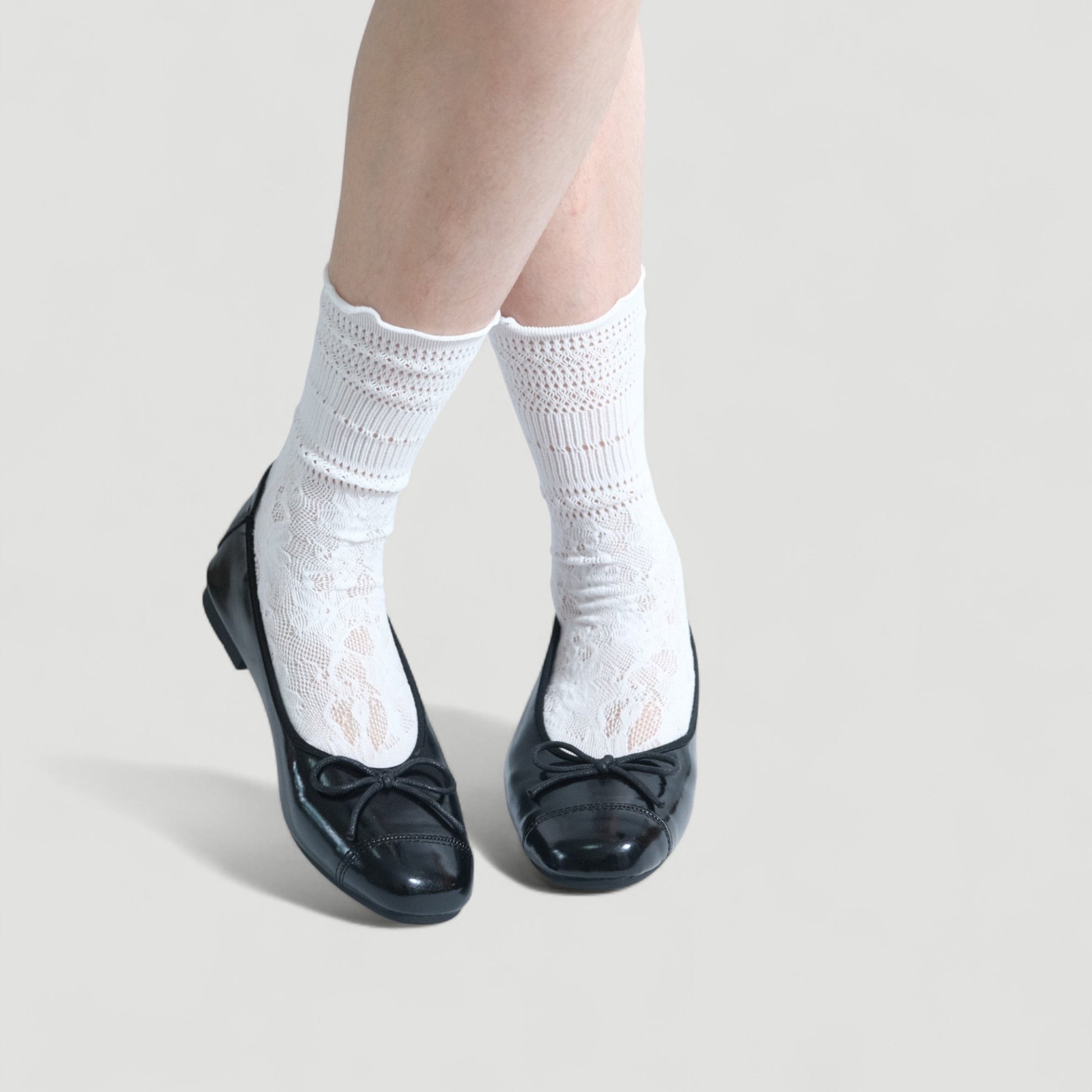 Black Soft Leather Ballet Bow Small Flats - tutufox - shoes