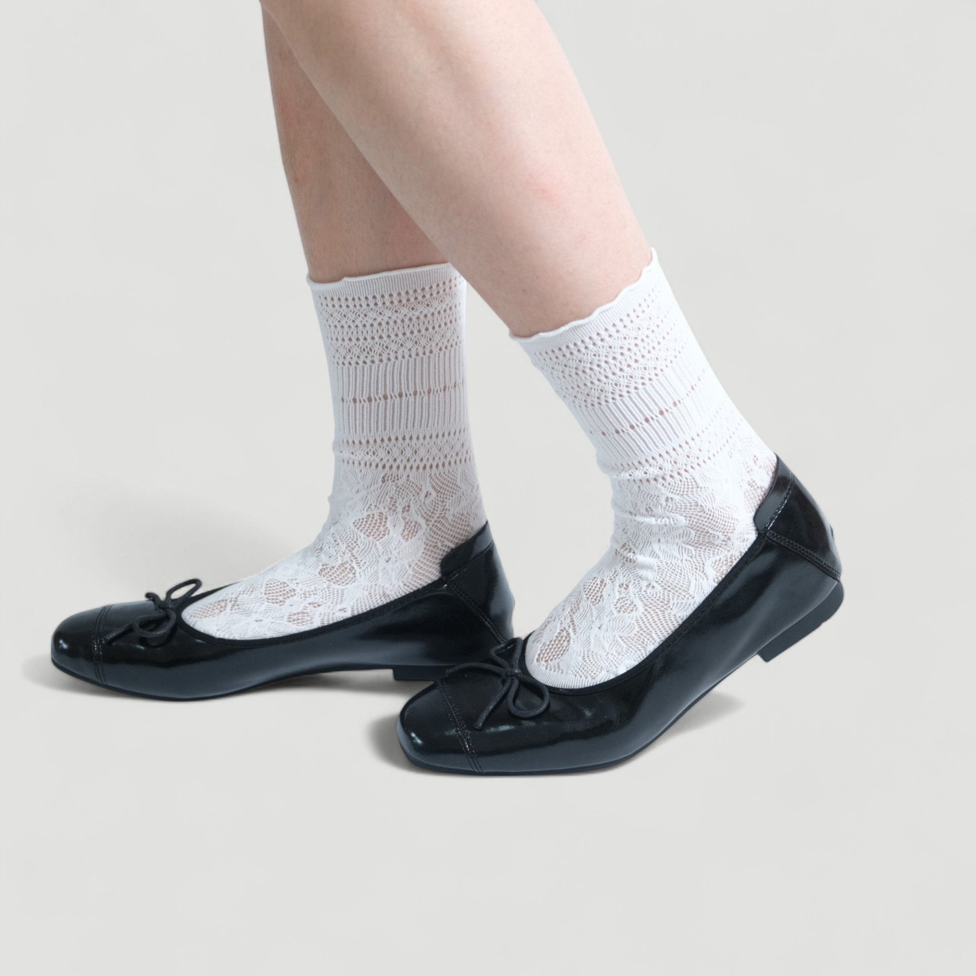 Black Soft Leather Ballet Bow Small Flats - tutufox - shoes