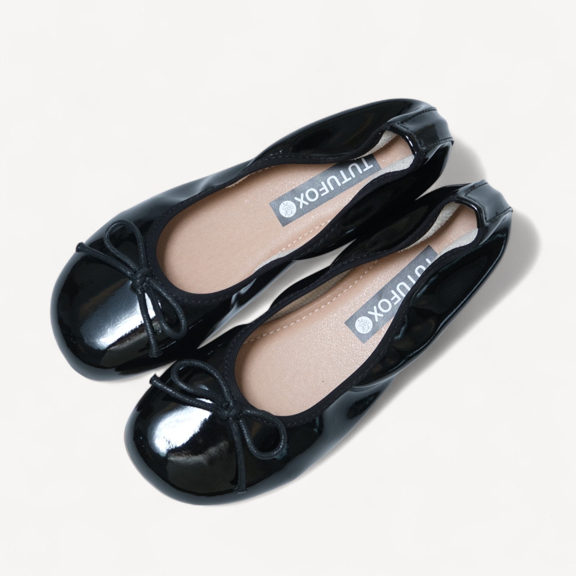 Black Soft Leather Elastic Back Ballet Flats - tutufox - shoes