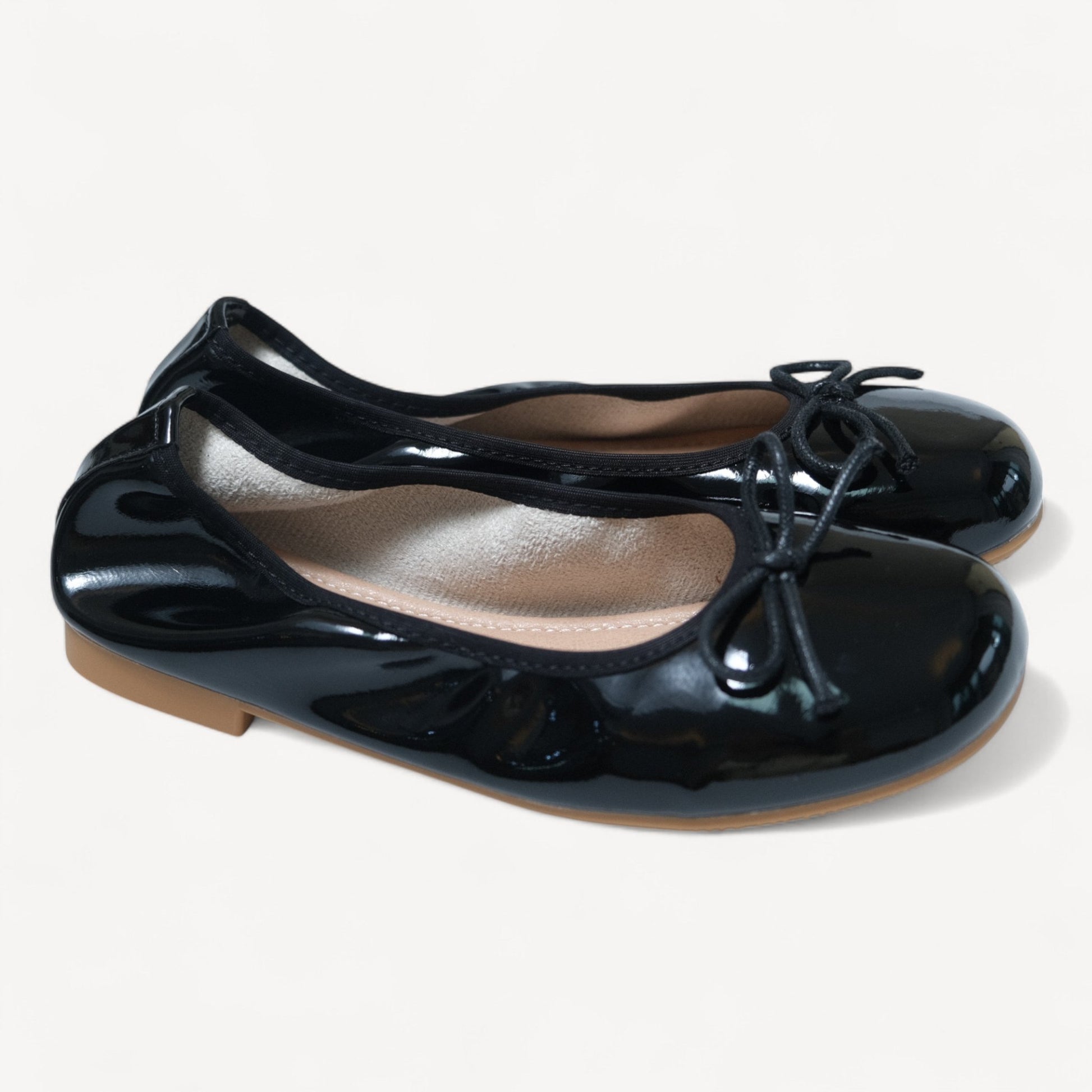 Black Soft Leather Elastic Back Ballet Flats - tutufox - shoes