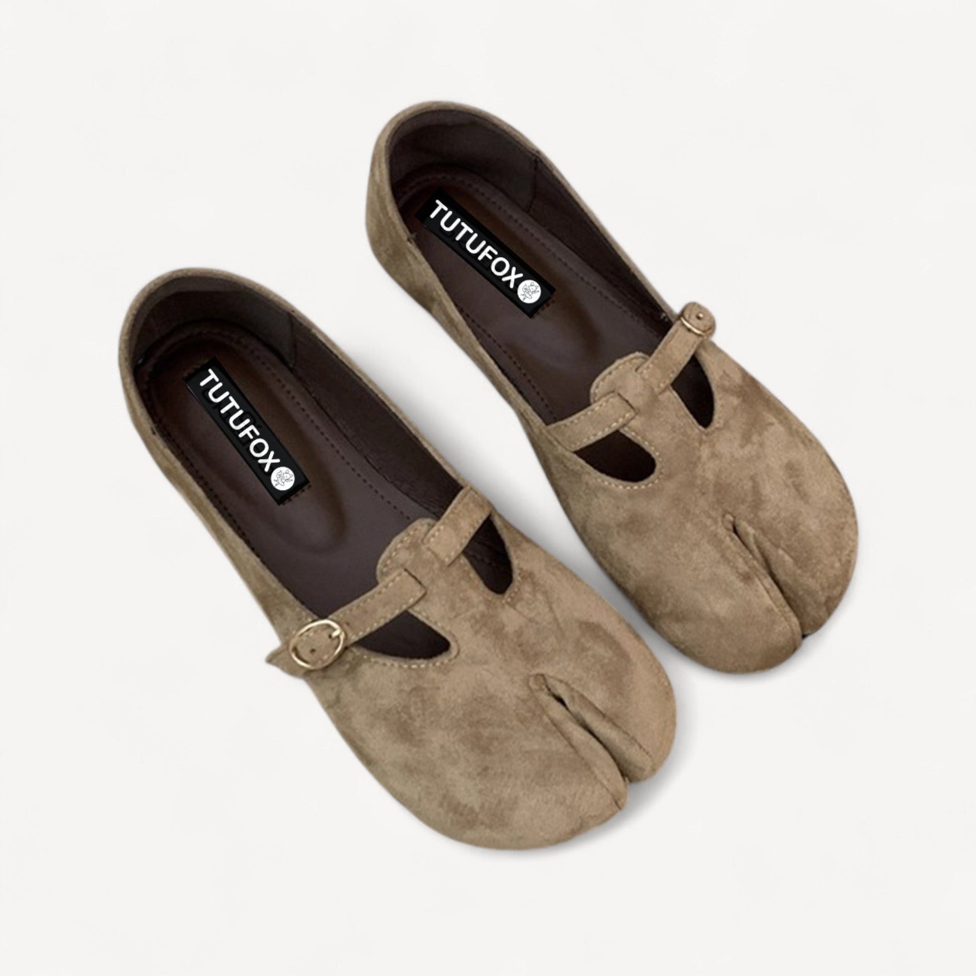 Black Suede Mule Split - Toe Flat Shoes Tabi - tutufox - tabis