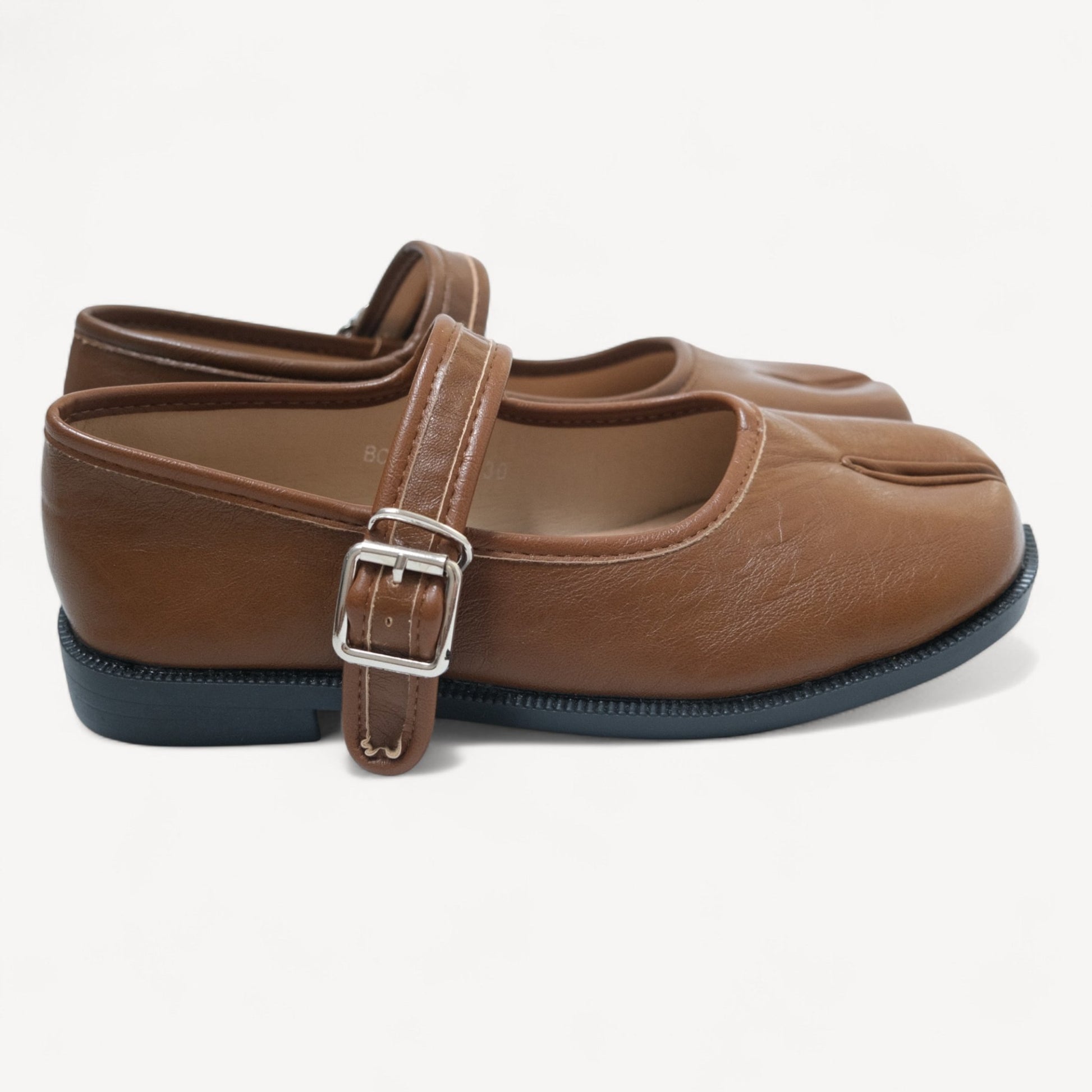Brown Mary Jane Split Toe Flats Tabi - tutufox - tabis