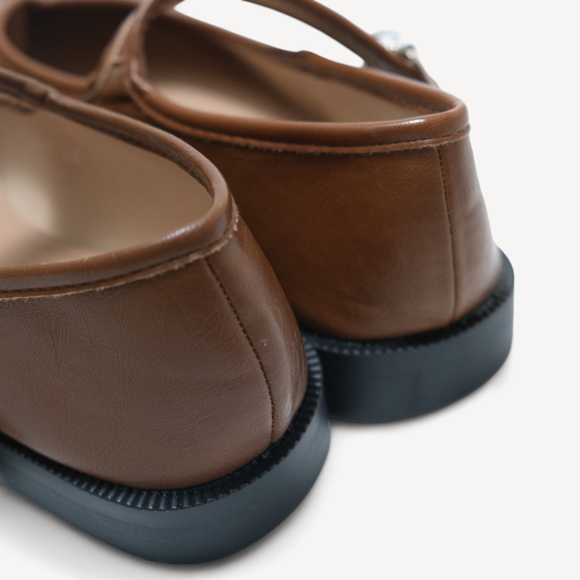 Brown Mary Jane Split Toe Flats Tabi - tutufox - tabis