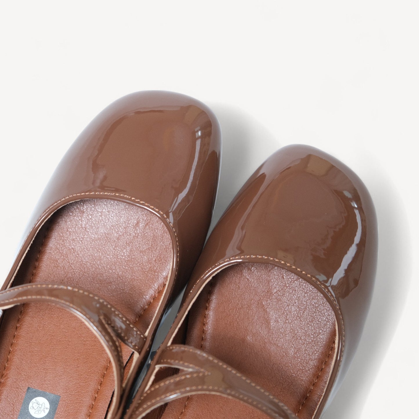 Brown Patent Mary Jane Buckle Strap Flats - tutufox - shoes