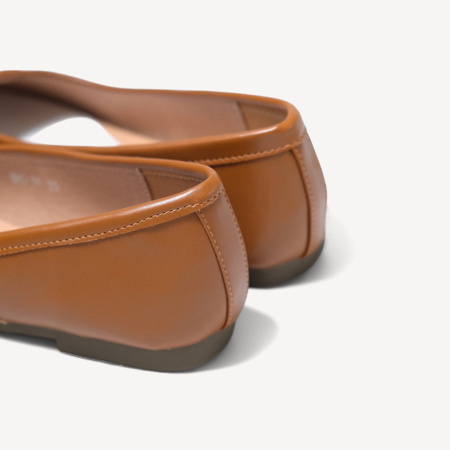 Brown Soft Leather Split Toe Low Flats Tabi - tutufox - tabis