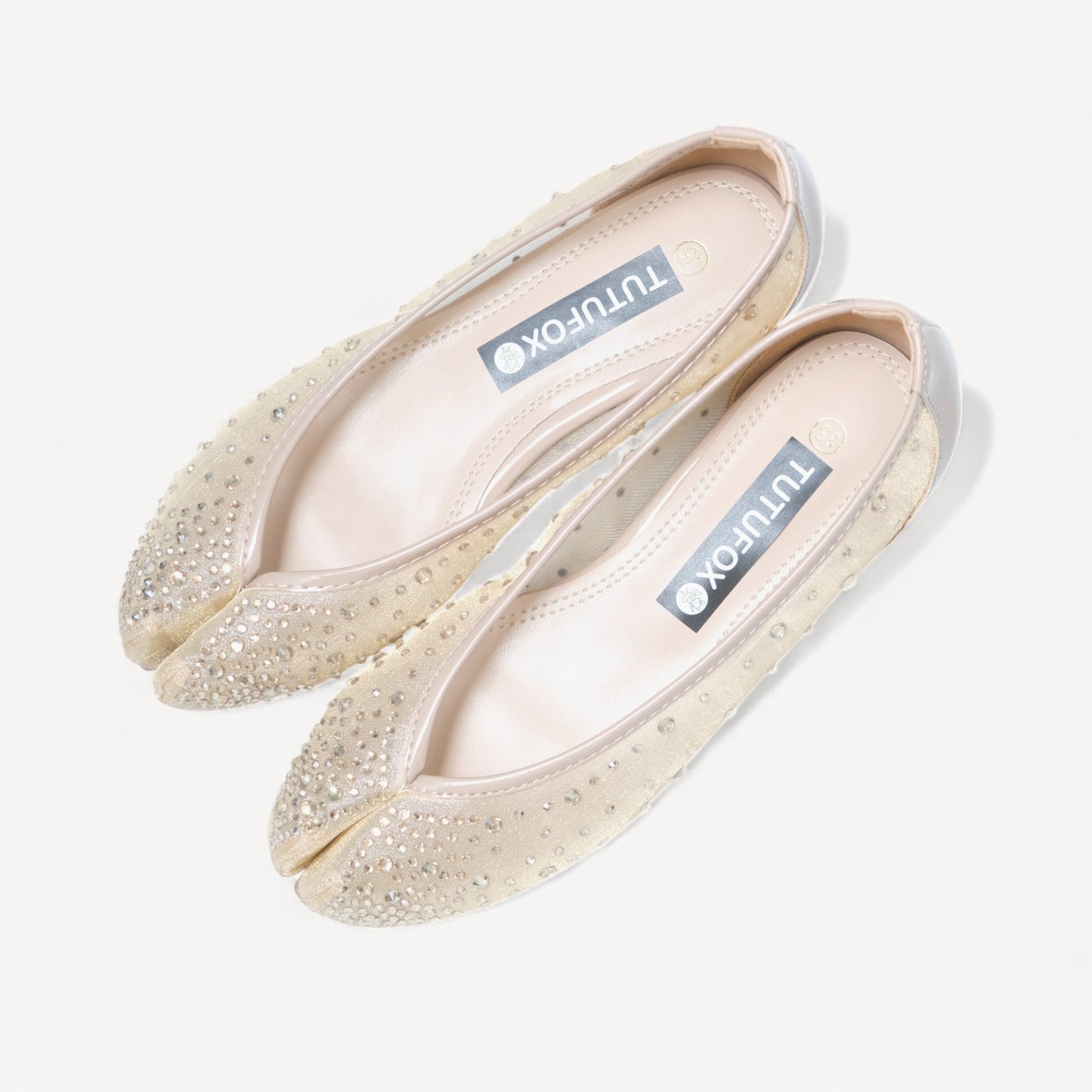 Champagne Soft Leather Pointed Split Toe Tabi - tutufox - tabis