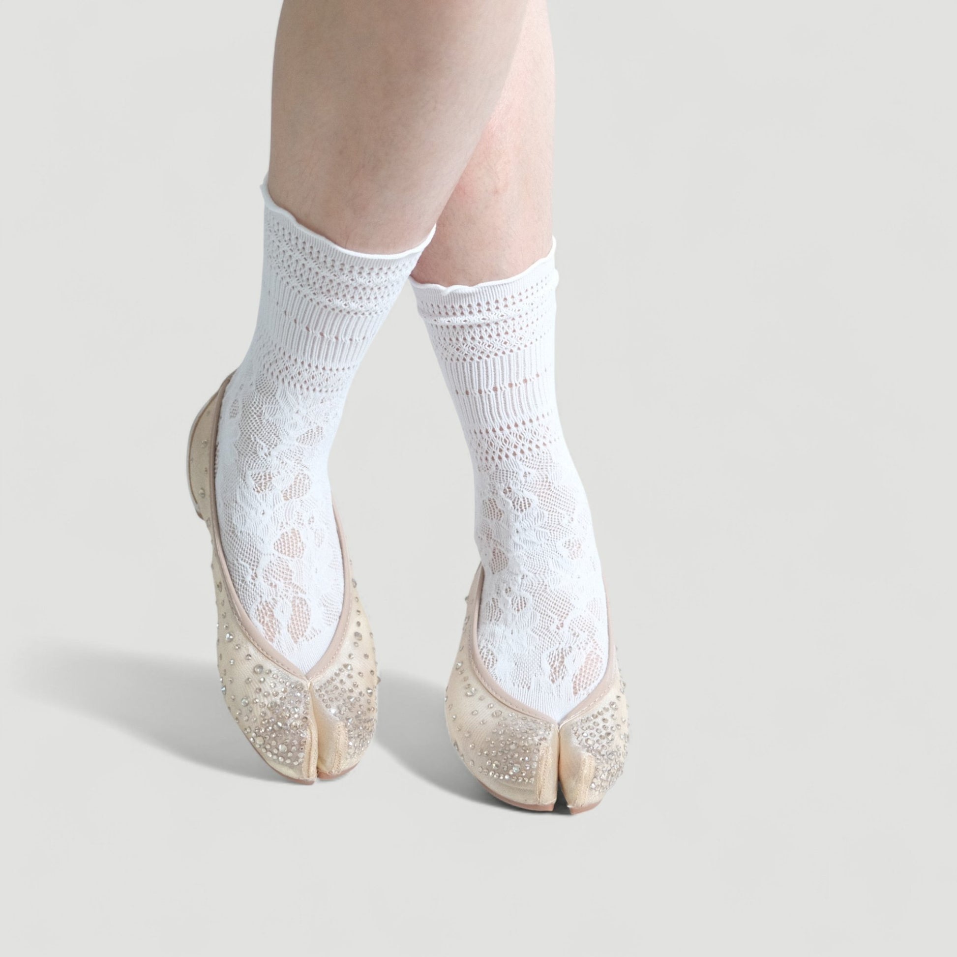 Champagne Soft Leather Pointed Split Toe Tabi - tutufox - tabis