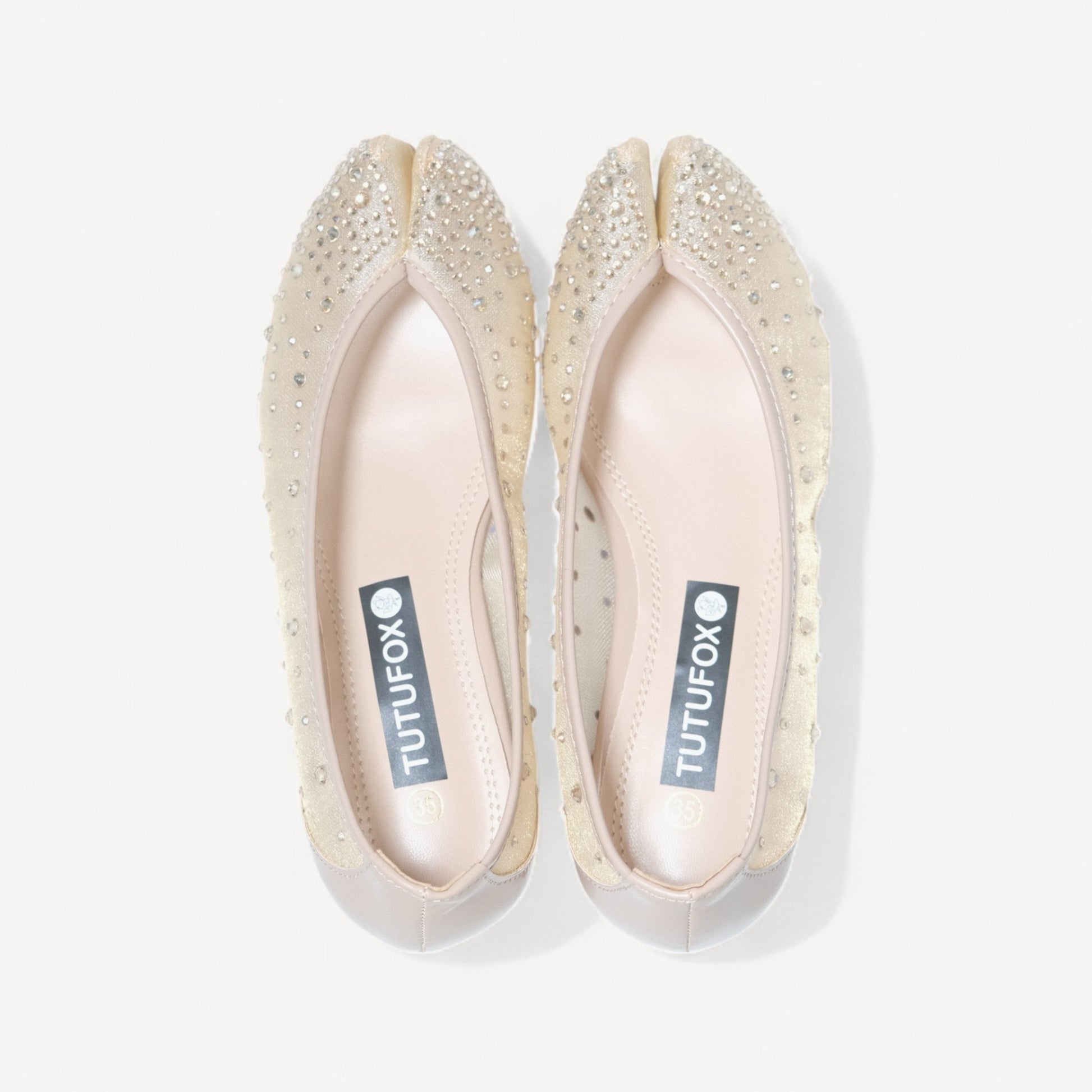 Champagne Soft Leather Pointed Split Toe Tabi - tutufox - tabis