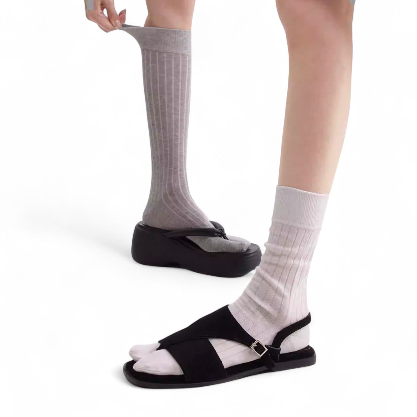 Classic Mid - Calf Split - Toe Tabi Socks - tutufox -