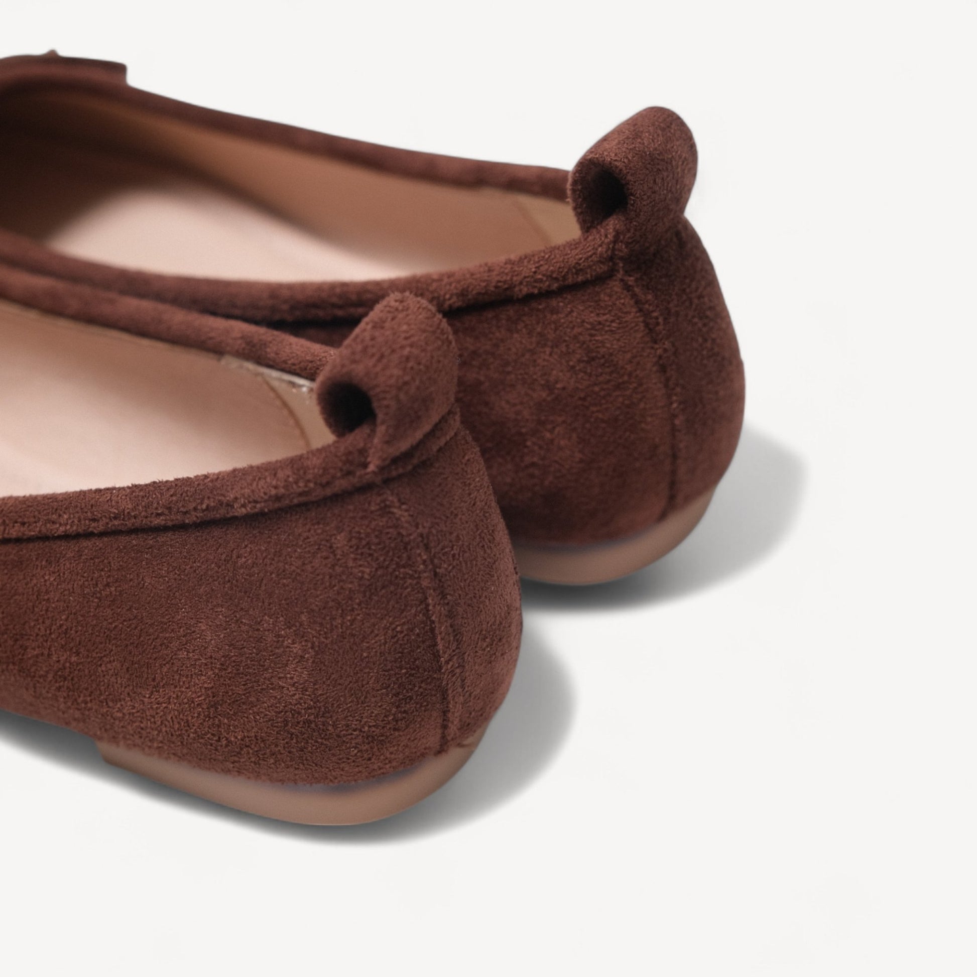 Dark Brown Velvet Bow Square Toe Flats - tutufox - shoes