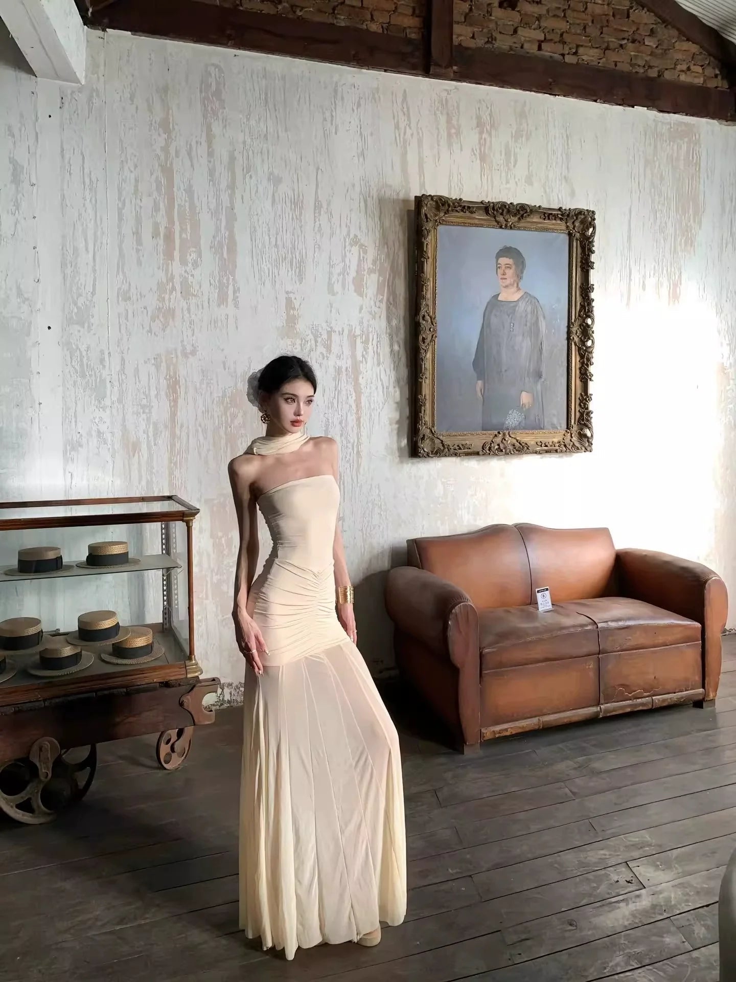 French Off - The - Shoulder Tulle Tube Top Unique Mermaid Maxi Dress - tutufox -