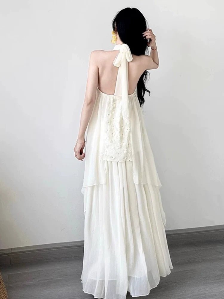 French Soft Vibe Two - Piece Sleeveless Top & Maxi Skirt Set Dress - tutufox -