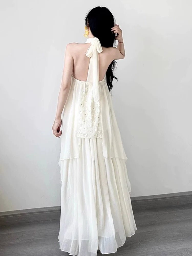 French Soft Vibe Two - Piece Sleeveless Top & Maxi Skirt Set Dress - tutufox -